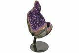 Amethyst Geode Section With Metal Stand - Uruguay #152248-2